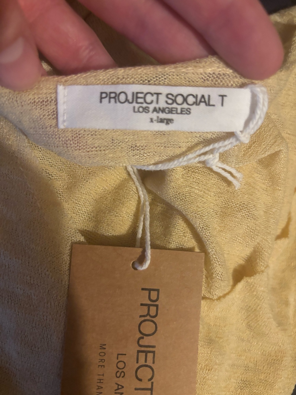 NWT Project Social T Original Textured V - Soft Yellow - XL - Picture 4 of 9